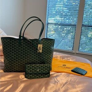 Goyard Green Tote Bag
